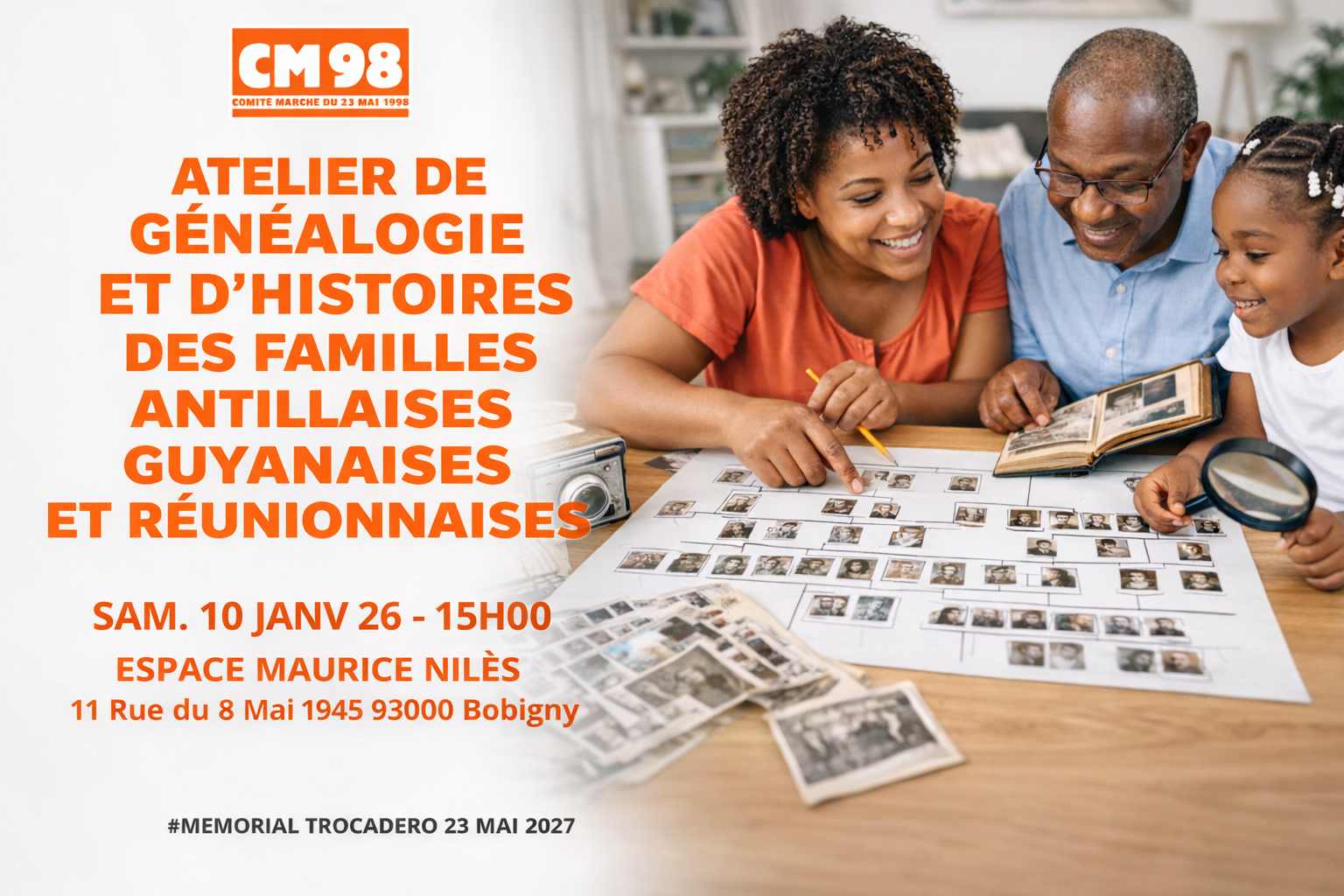 Généalogie et mémoire : un atelier ouvert à tous samedi 10 janvier 2026 à 15h